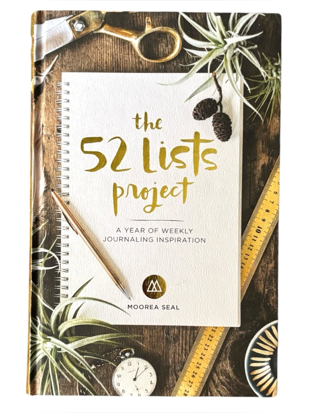 52 Lists Project Journal - White & Gold Hardcover